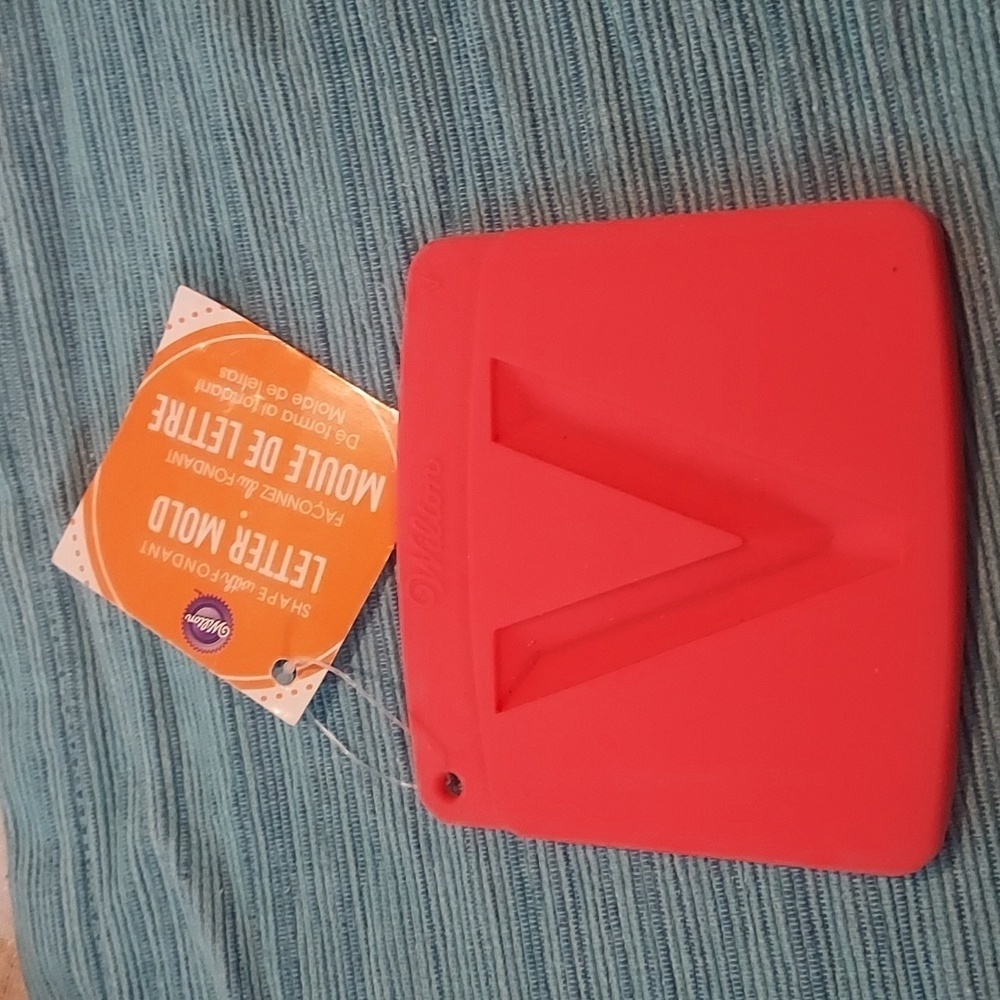 WILTON shape with fondant Letter "V"  Mold